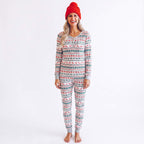 Festive Snowflake Reindeer Family Matching Christmas Pajamas - Dog Clothes Available