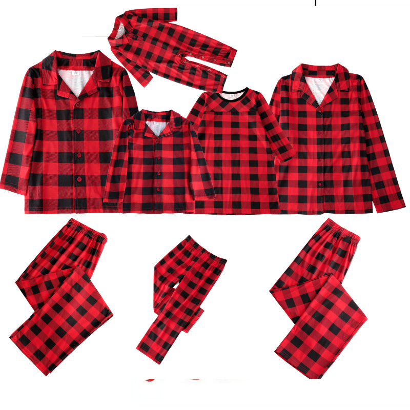 Buffalo Plaid Christmas Pajamas Lifestyle – Adults and Kids Matching Holiday Sleepwear