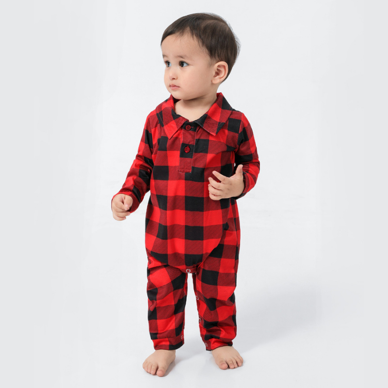 Buffalo Plaid Christmas Pajamas Fabric – Soft Breathable Material for Family Holiday Sleepwear