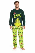 Niedliche grüne Grinch-Partner-Weihnachtspyjamas für die Familie