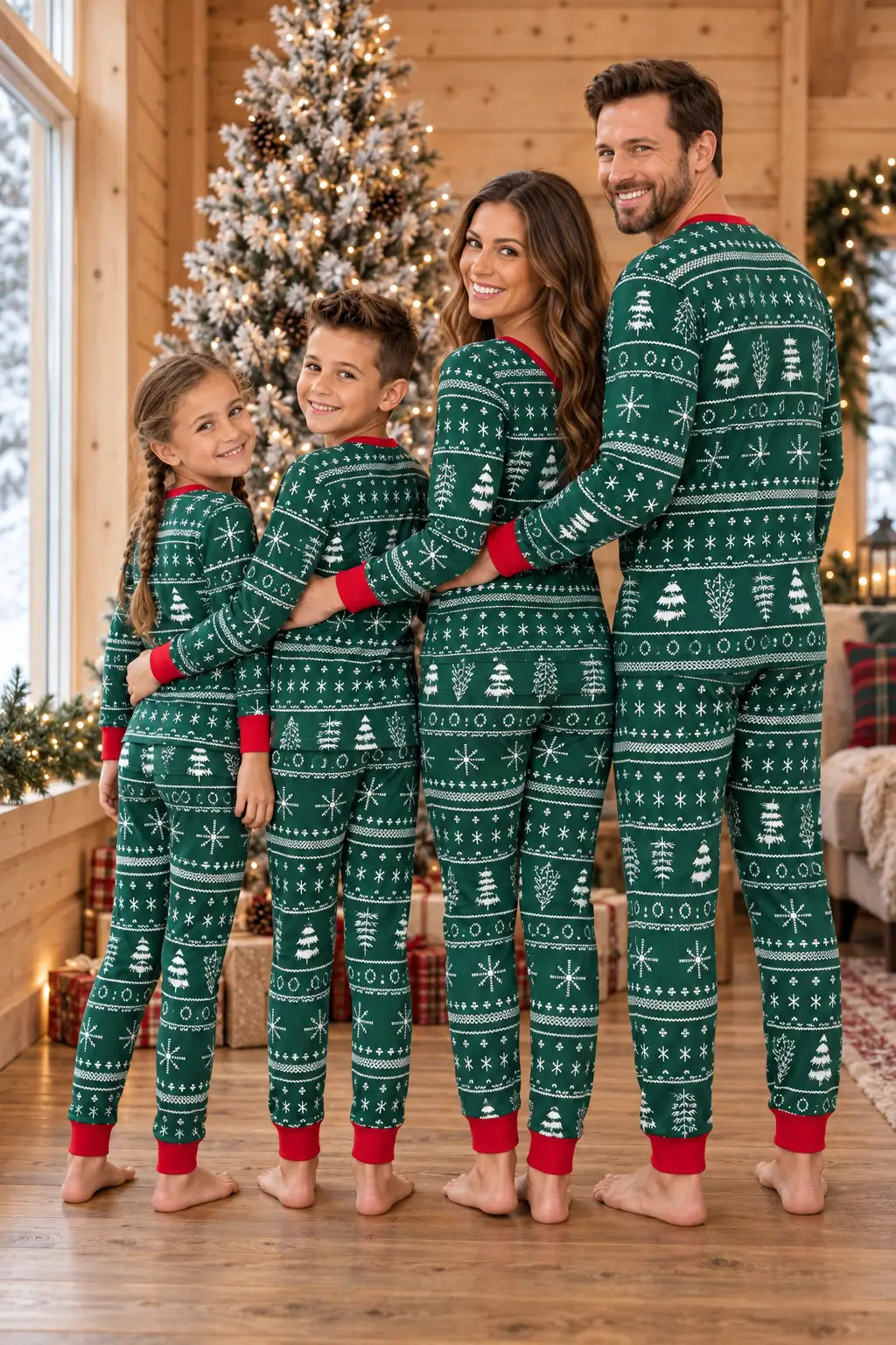 Pyjama de Noël assorti pour toute la famille, collection Evergreen - Vêtements pour chien disponibles