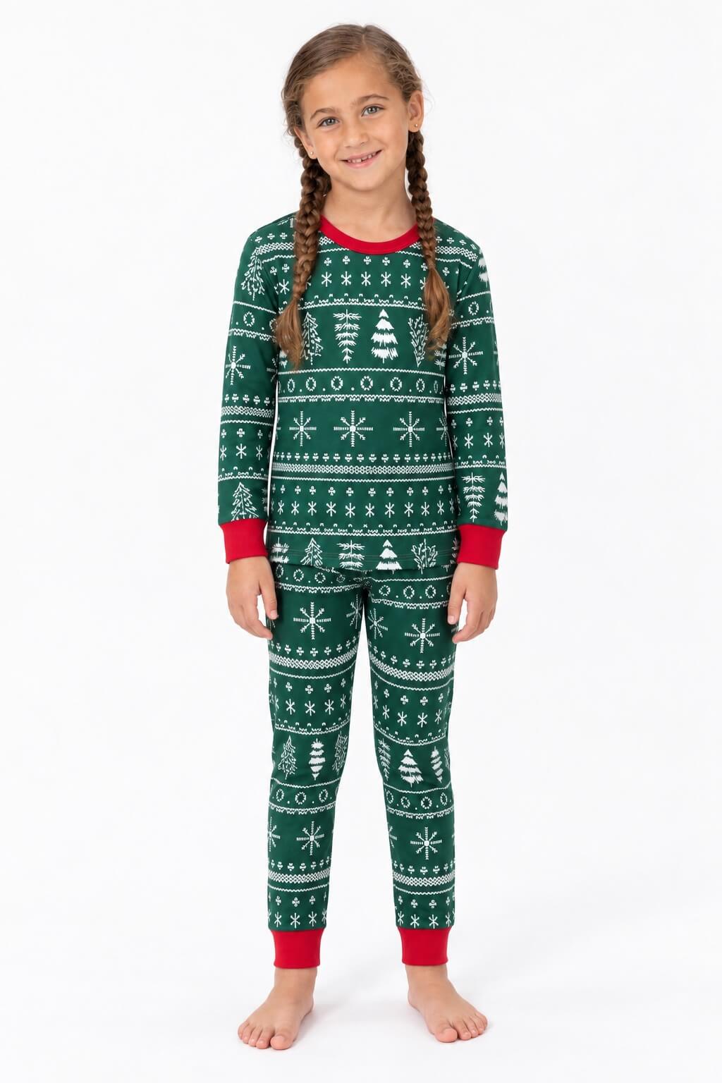 Pyjama de Noël assorti pour toute la famille, collection Evergreen - Vêtements pour chien disponibles