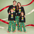 Passende Weihnachts-Schlafanzüge für die Familie mit grünem Grinch-Print