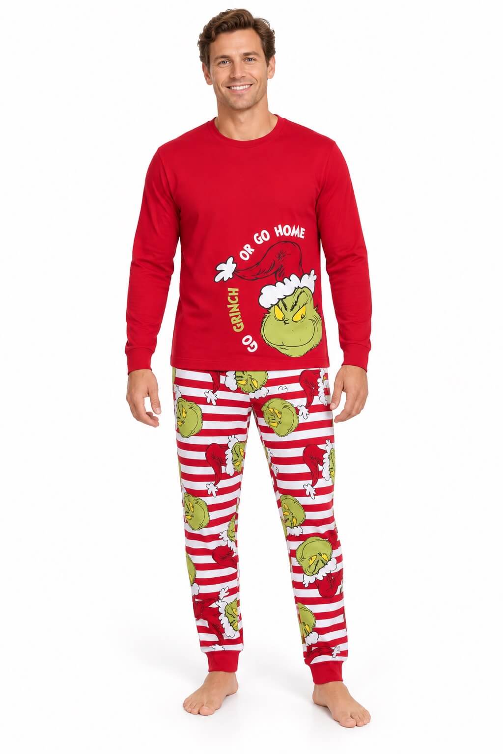 „Merry Grinch“-Partner-Weihnachtspyjamas für die Familie – Hundepyjamas inklusive
