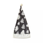 Gray White Christmas Tree Pajamas Print Detail – Festive Holiday Tree Print Close-Up