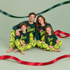 Niedliche grüne Grinch-Partner-Weihnachtspyjamas für die Familie