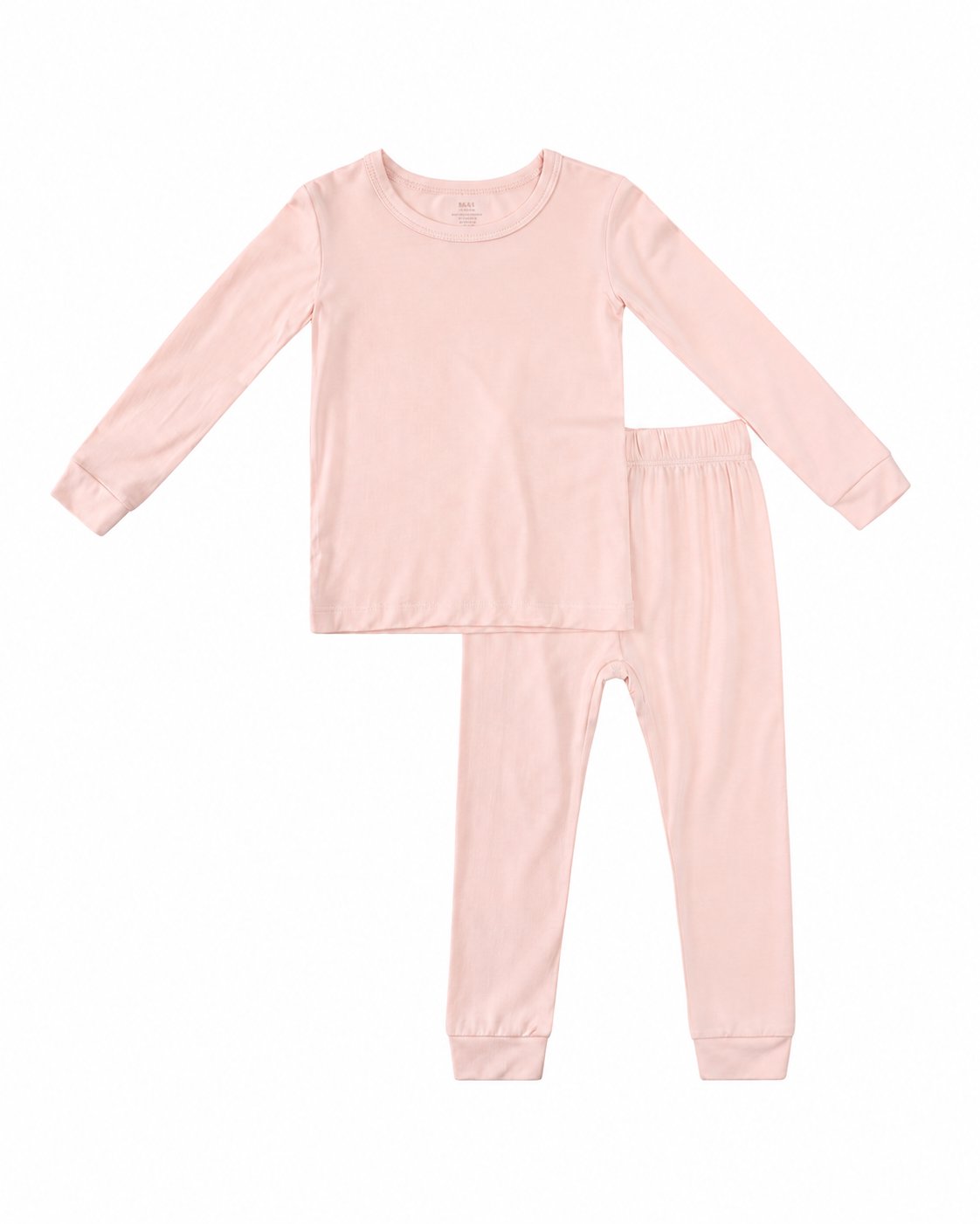Light Pink long-sleeve two-piece pajama set shown in the supplier product photo