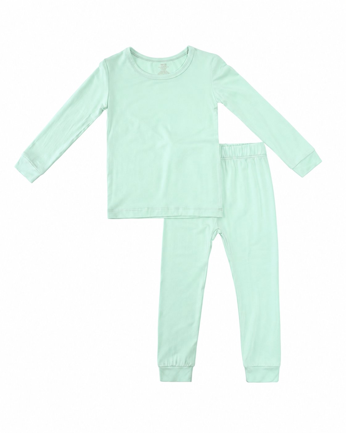 Mint Green long-sleeve two-piece pajama set shown in the supplier product photo
