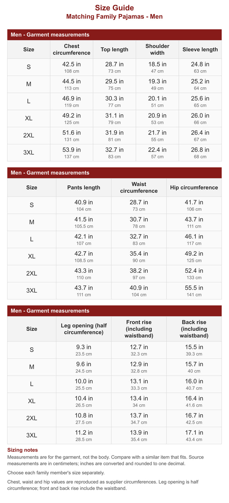 Size Chart