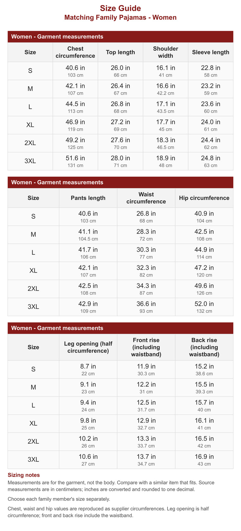 Size Chart