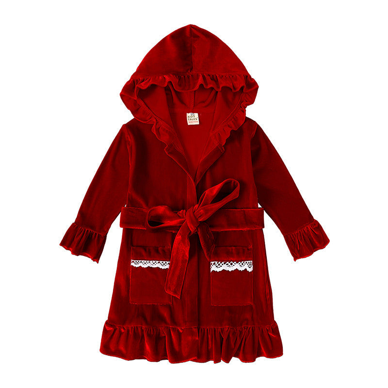 Red Velvet Christmas Pajamas Flat Lay – Complete Matching Family Set
