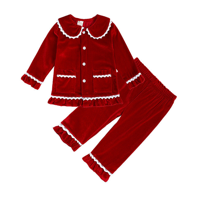 Red Velvet Kids Christmas Pajamas – Matching Holiday Sleepwear for Boys and Girls