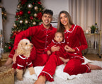 Red Velvet Family Christmas Pajamas – Adults and Kids Matching Holiday Sleepwear Lifestyle